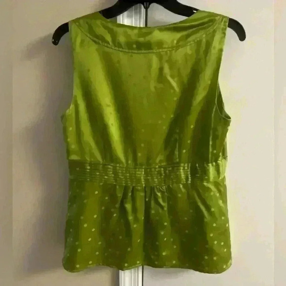 Ann‎ Taylor blouse sleeveless silk blend polka dotted v neck  8 Petite. NWT - Picture 5 of 8